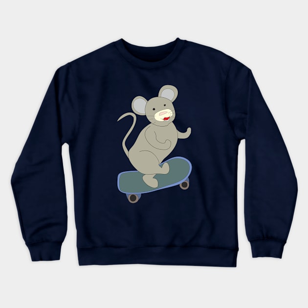 Mouse on a skateboard Crewneck Sweatshirt by Alekvik